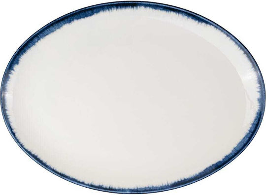 Kutahya Porselen Serving Platter Oval made of Porcelain Blue 33x19cm