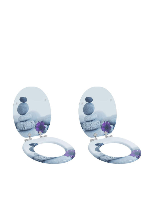 vidaXL Plastic Toilet Seat Gray 38cm