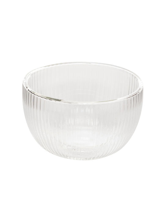 S-d Clea Cereal Serving Bowl Round Glass Transparent with Diameter 12.5cm