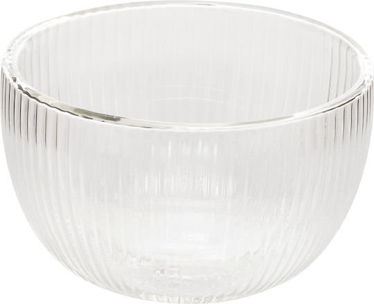 S-d Clea Cereal Serving Bowl Round Glass Transparent with Diameter 12.5cm