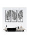 Wooden Wall Decor Feathers Set 3 Pieces - Walnut 36 x 84 cm