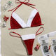 Women Sexy Lace-up Bra Panty Set Red