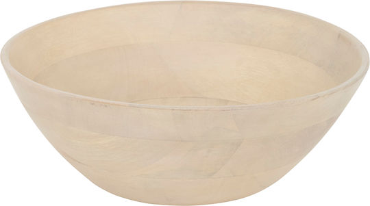 Σαλατιέρα Ξύλινη Μπεζ 25x25x9cm