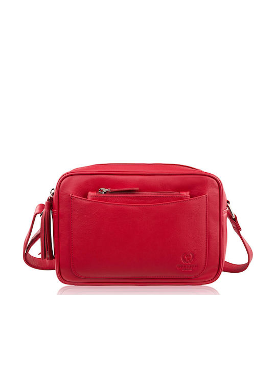 Paolo Peruzzi Leather Women's Bag Shoulder Red