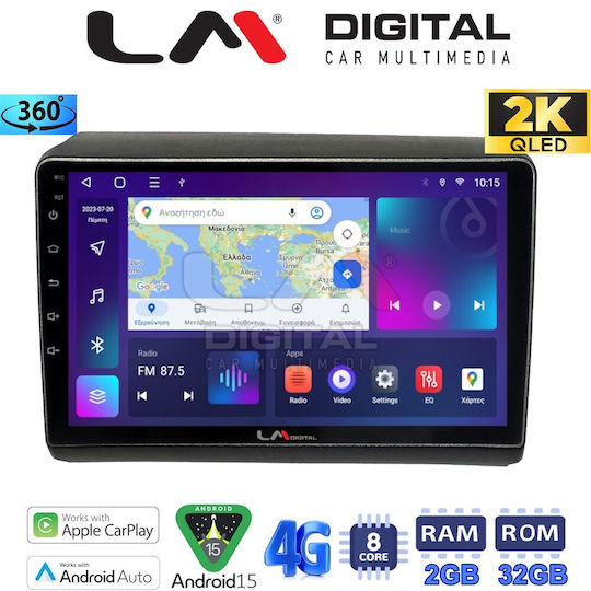 LM Digital Ηχοσύστημα Αυτοκινήτου για Peugeot Partner Fiat Ducato Citroen Jumper 2012 (Bluetooth/USB/WiFi/GPS/Apple-Carplay/Android-Auto)
