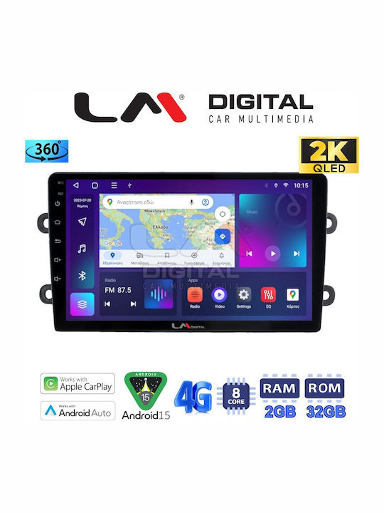 LM Digital Auto-Audiosystem für Renault Logan Dacia Staubwedel / Logan / Sandero 2013 > 2018 (Bluetooth/USB/WiFi/GPS/Apple-Carplay/Android-Auto)