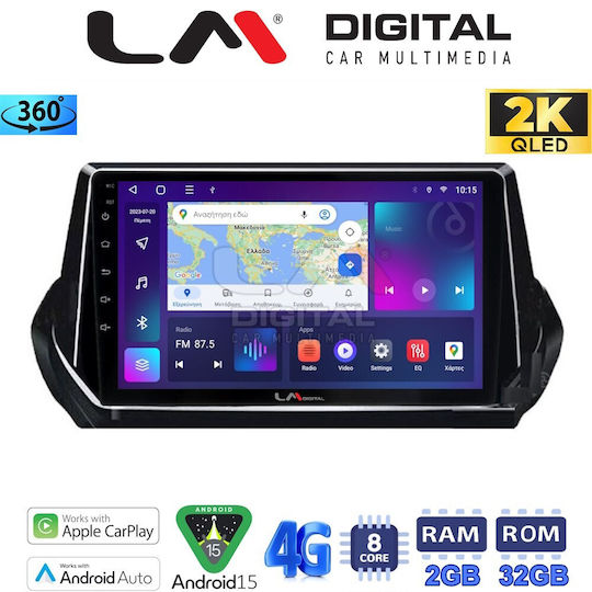 LM Digital Car Audio System for Peugeot 2008 / 208 2012 (Bluetooth/USB/WiFi/GPS/Apple-Carplay/Android-Auto)