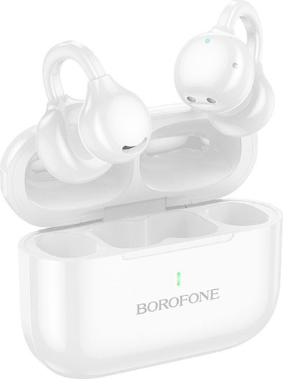 Borofone BW95 Cancion Open Ear Bluetooth Handsfree Ακουστικά με Θήκη Φόρτισης Λευκά