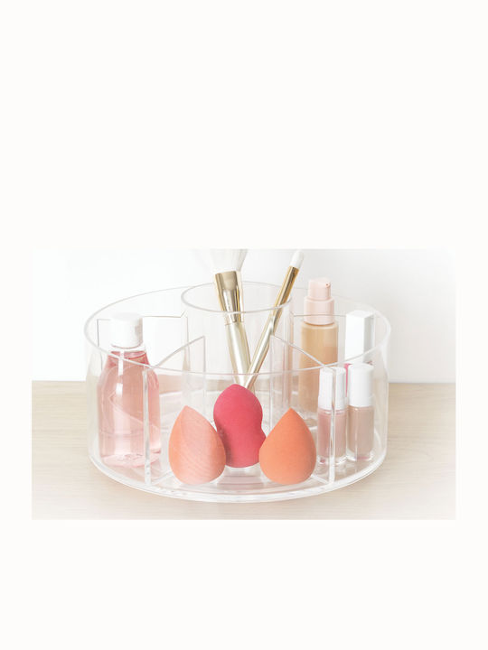 5Five Rotating Cosmetics Organizer with 6 Compartments Transparent 12.8x23x23cm