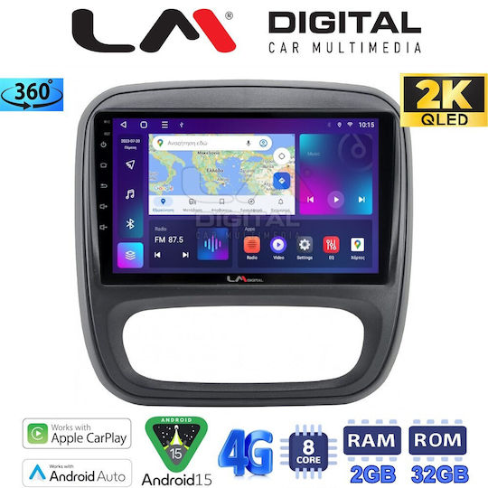LM Digital Ηχοσύστημα Αυτοκινήτου για Opel Vivaro Fiat Talento Nissan NV300 2014-2020 (Bluetooth/USB/WiFi/GPS/Apple-Carplay/Android-Auto)