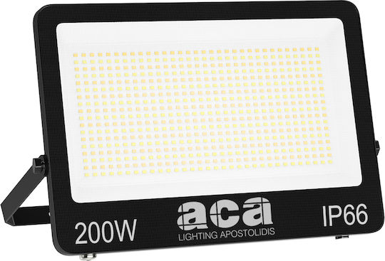 Aca Στεγανός Προβολέας LED 200W Ψυχρό Λευκό 6500K IP66