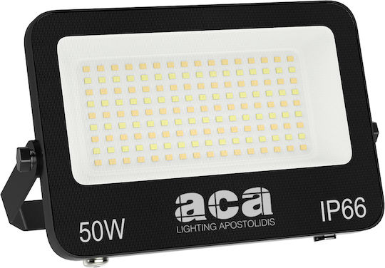 Aca Στεγανός Προβολέας LED 50W Ψυχρό Λευκό 6500K IP66
