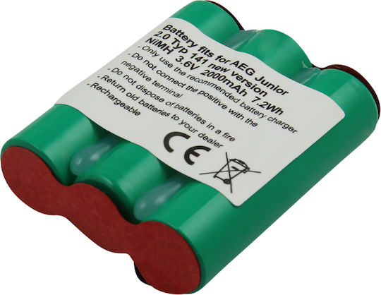 Avizar Battery Aeg Junior 2.0 Type 141 Version Recent Nimh 3.6v 2000mah 7.2wh Green
