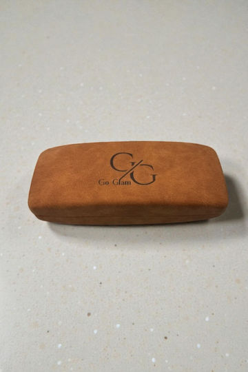 Square Eyeglass Case Suede Texture Brown Colour