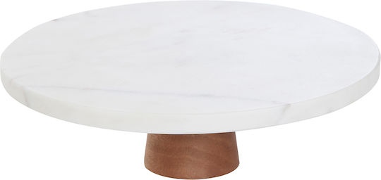 S-d Marble Τουρτιέρα Ξύλινη Λευκή 25x25x8εκ.