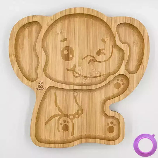 Pandaboo Παιδικό Πιάτο Φαγητού από Bamboo Μωβ