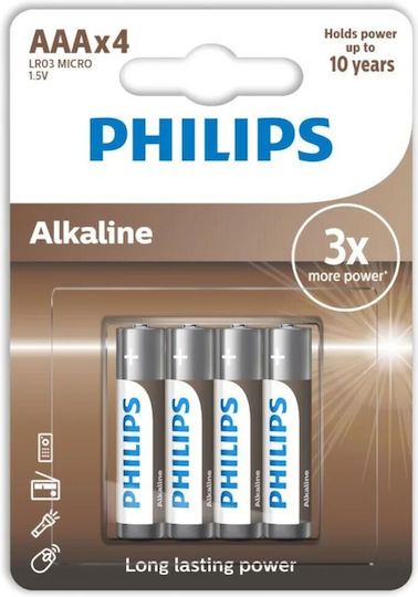 Philips Lr03a4b/grs Αλκαλικές Μπαταρίες AAA 1.5V 4τμχ
