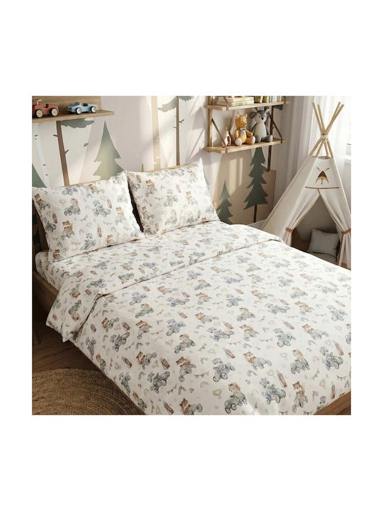 Pucioasa Seturi de cearșafuri Single Bumbac Bej 240x270cm 4buc