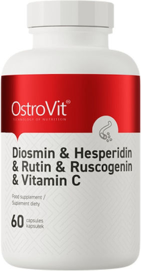 OstroVit Diosmin + Hesperidin + Rutin + Ruscogenin + Vitamin C Συμπλήρωμα για Υγιές Δέρμα 60 κάψουλες