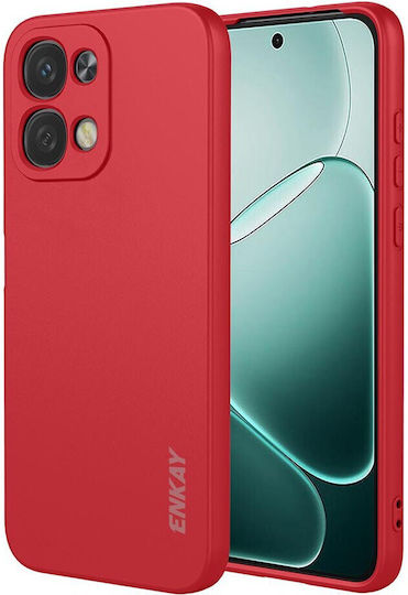 Enkay Liquid Back Cover Σιλικόνης με Λουράκι Μπορντό (Oppo A6 Pro 4G/5G)