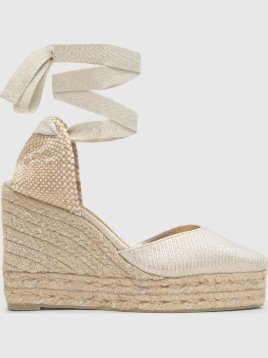 Joyce Plata Women's Leather Platform Espadrilles Silver