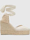 Joyce Plata Women's Leather Platform Espadrilles Silver