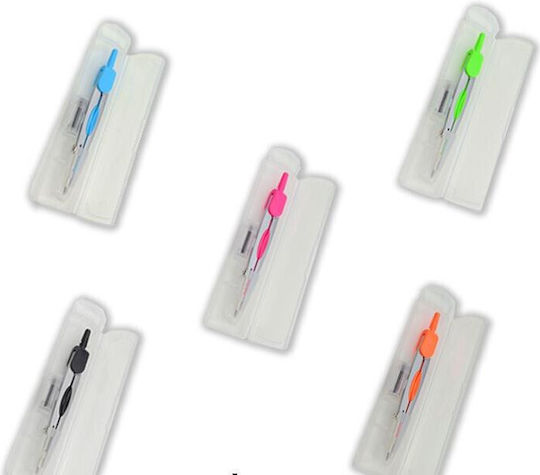Sema Plastic Compass with Point in Case (Μiscellaneous Designs/Colors)