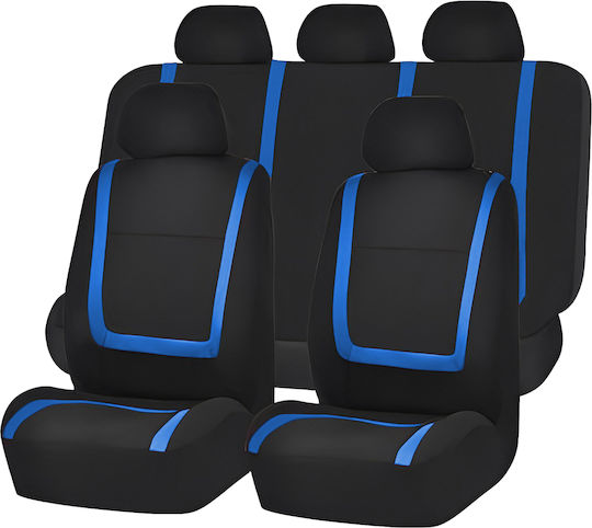 Set De Huse Pentru Scaune Auto Universal 9 Piese Model Linie Albastră Albastru