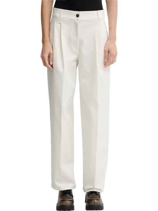 Damen Chino Hose Baumwoll-Set in Breit Bein Stil Tofu