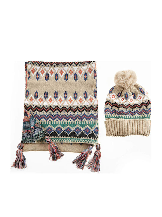 Beanie Γυναικείος Σκούφος Πλεκτός σε Καφέ χρώμα