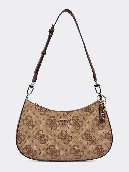 Guess Noelle Ii Γυναικεία Τσάντα Ώμου Καφέ