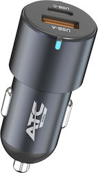 ATC Car Charger with 1xUSB-A 1xType-C Ports and Type-C Cable ATC Car Charger with 1xUSB-A 1xType-C Ports and Type-C Cable