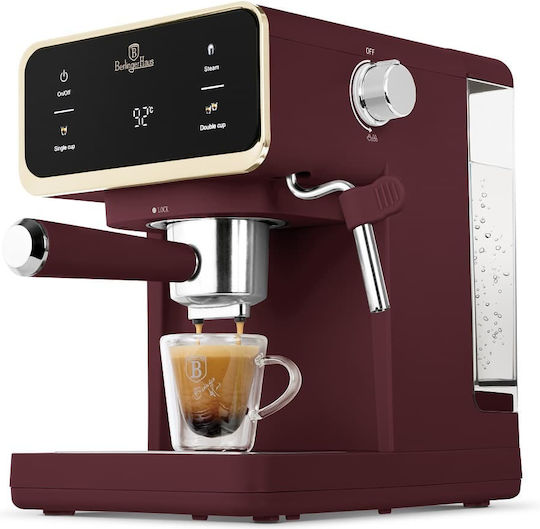 Berlinger Haus Μηχανή Espresso 950W Πίεσης 20bar Matte Burgundy BH-9848