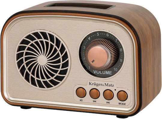Kruger & Matz KM0834 Retro Επιτραπέζιο Ραδιόφωνο με Bluetooth Καφέ