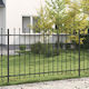 vidaXL Metallic Fence Grilles with Spears in Bl...