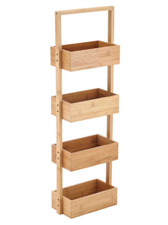 Estia Essentials Επιδαπέδια Ραφιέρα Μπάνιου Bamboo 26x17x88cm Μπεζ