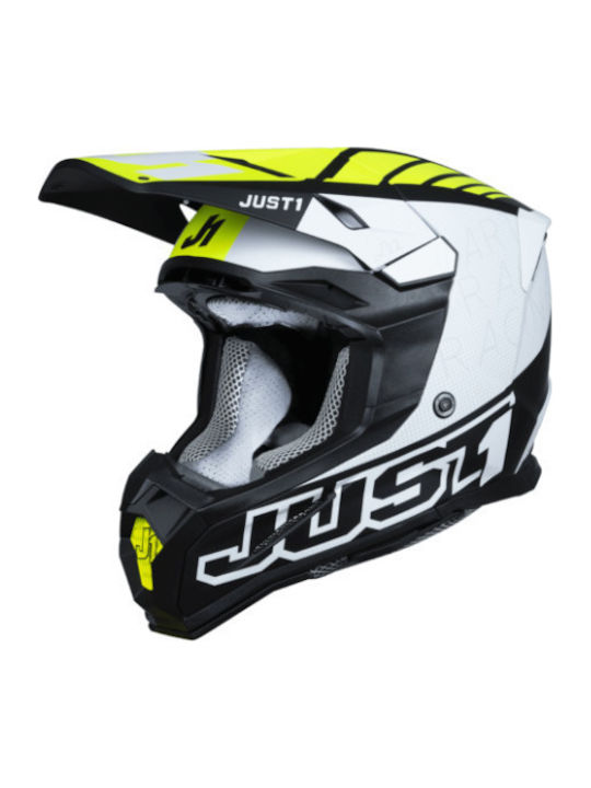 Just1 Racing J-22 F Motocross ECE 22.06 Dynamo Fluo Yellow/White/Black