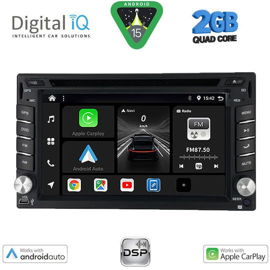 Digital IQ Ηχοσύστημα Αυτοκινήτου 2004 (Bluetooth/USB/WiFi/GPS/Apple-Carplay/Android-Auto) με Οθόνη Αφής 6.5"