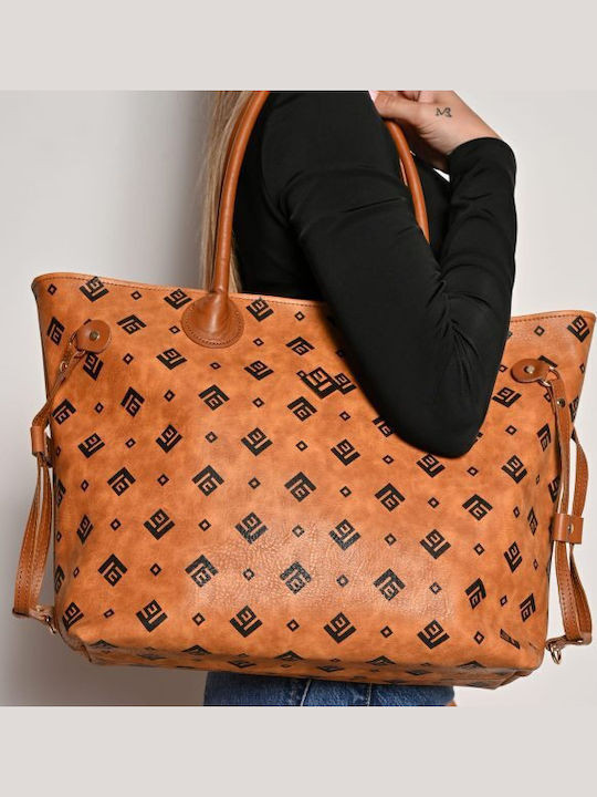 Annette Large Signature Damentasche Shopper Schultertasche Tabac Braun