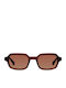 Meller Dotia Unisex Sunglasses With Red Horn-Rimmed Frame And Brown Polarized Lens