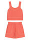 Kinder-Set mit Shorts Sommer 2Stück Salmon Pink