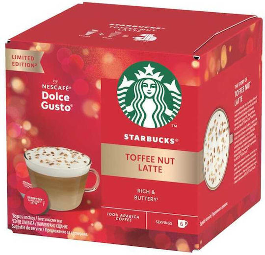 Starbucks Κάψουλες Espresso Toffee Nut Latte Καραμέλα Συμβατές με Μηχανή Dolce Gusto 12caps