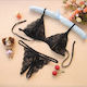 Black Bra+underwear+socks Open See-through Bra ...