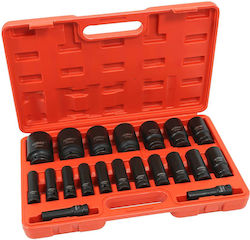 Verke Căpăcei Pneumatic - Pneumatic Lungi cu Patrat de Prindere 1/2" Set 20buc Verke Căpăcei Pneumatic - Pneumatic Lungi cu Patrat de Prindere 1/2" Set 20buc