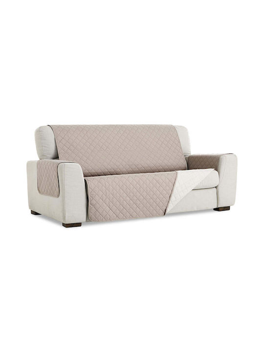 Sofazip Ελαστικό Κάλυμμα Τετραθέσιου Καναπέ Cappuccino - Ivory 220εκ.