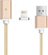 Магнитен USB-A към Lightning кабел Розово злато 1м