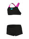 Arena Solid Kinder Badeanzug Bikini Black-shocking Pink