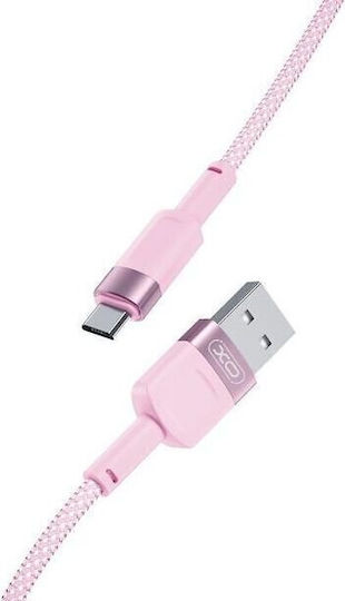 XO Редовна USB 2.0 до микро USB кабел Розов 1м 1бр