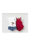 Kinderbekleidungssets mit Sommer Shorts 4 Stück Rot