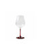 Domumart Set de pahare pentru Vin Alb din Cristal în Culoarea Roșu Cu picior 450ml 6buc
